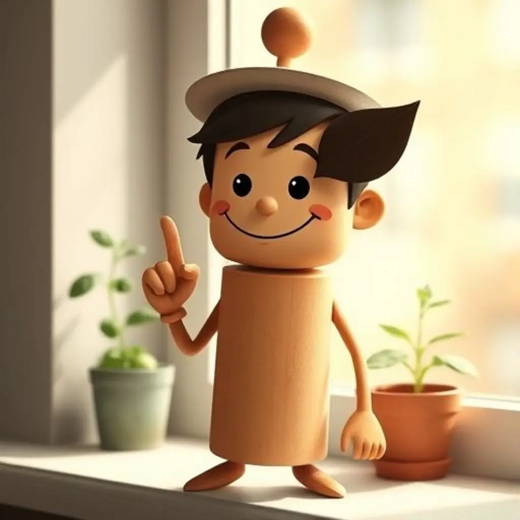 Rodolfo muestra una sombra aplanada a una niña, cerca de una planta de albahaca.