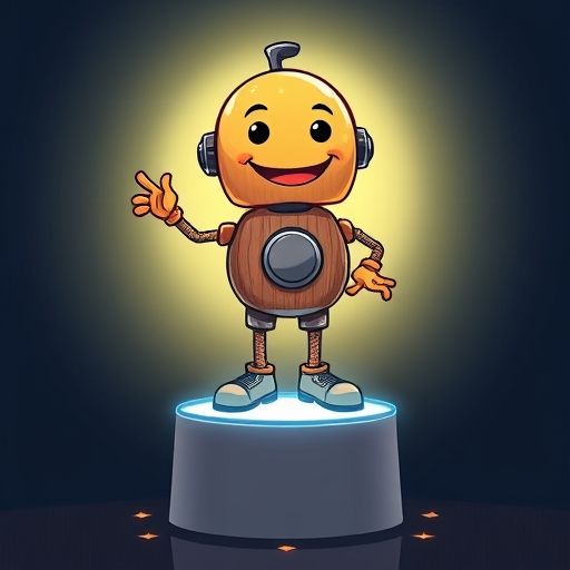 Botoncito Narrador orgulloso, proyectando sus sueños.
