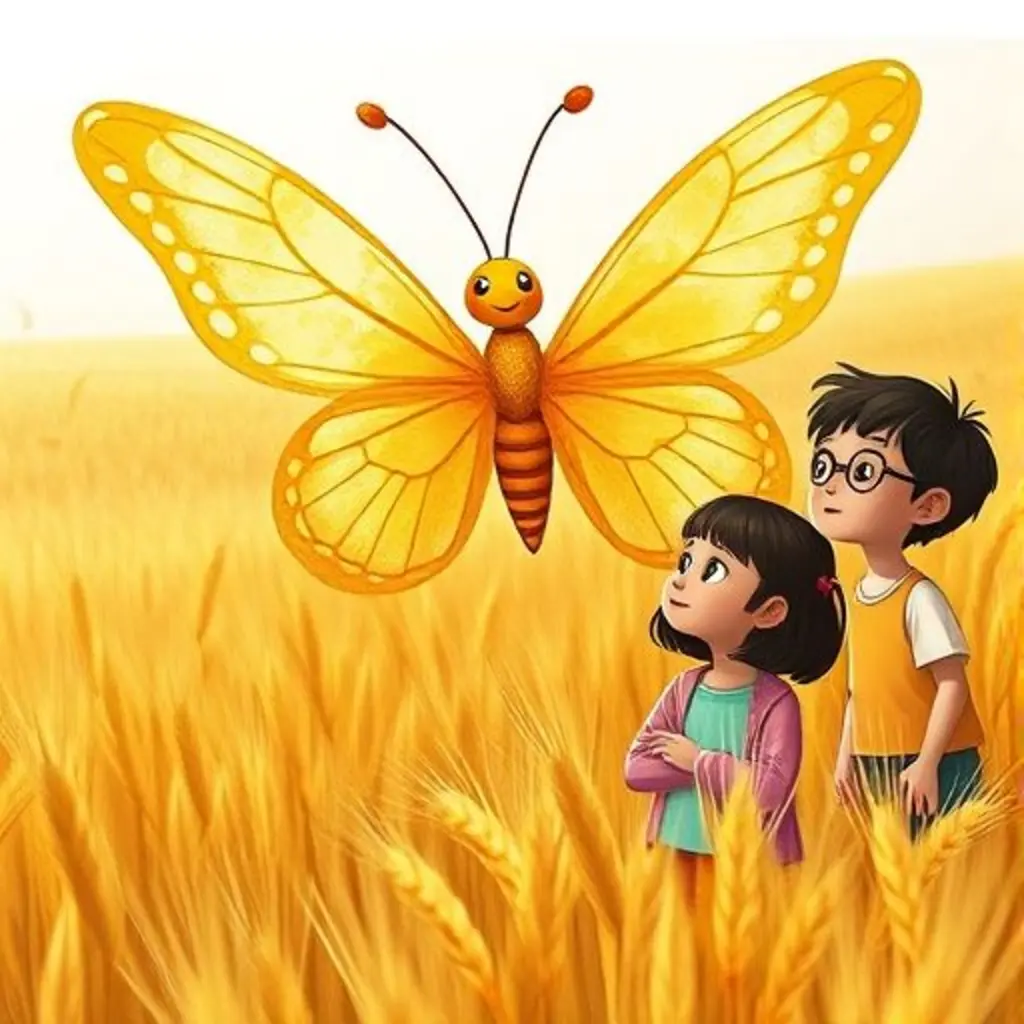 Niños diversos escuchan emocionados las historias que trae el viento.