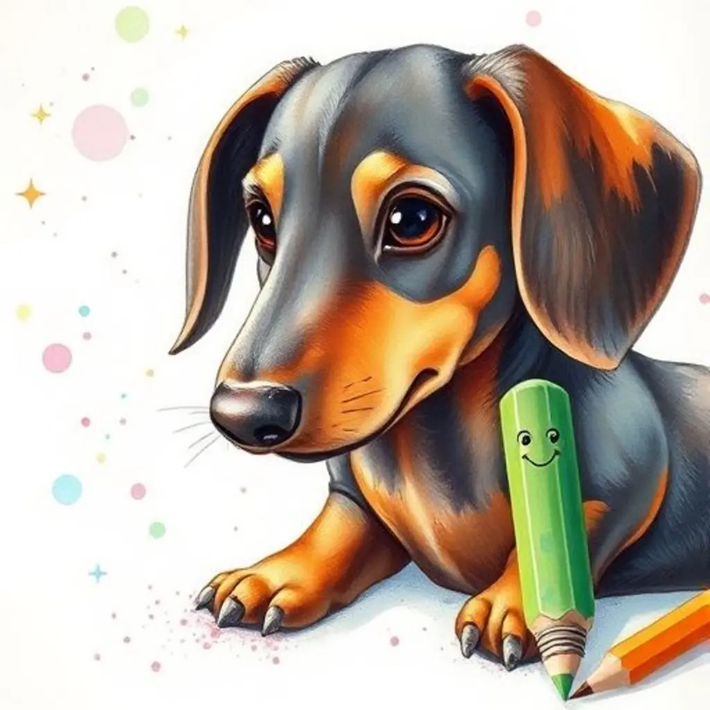 El dibujo del perro salchicha brilla gracias a PuntaFina y sus amigos.