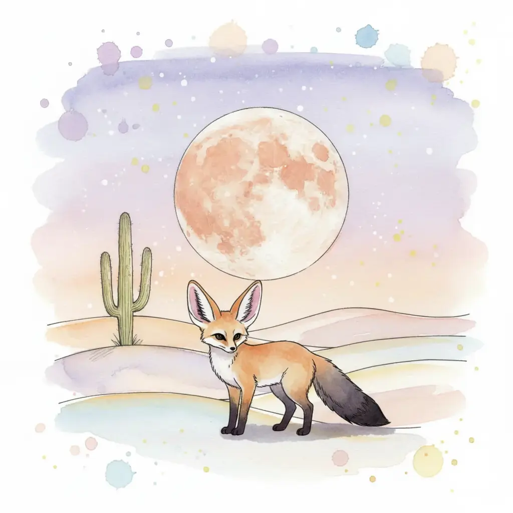 Se ven las orejas grandes y ahora también una cola larga y peluda.