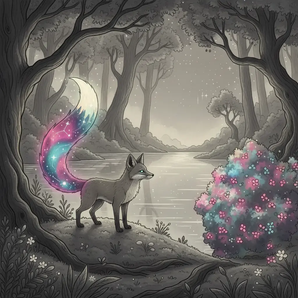 El lago canta y las bayas brillan con colores cambiantes.