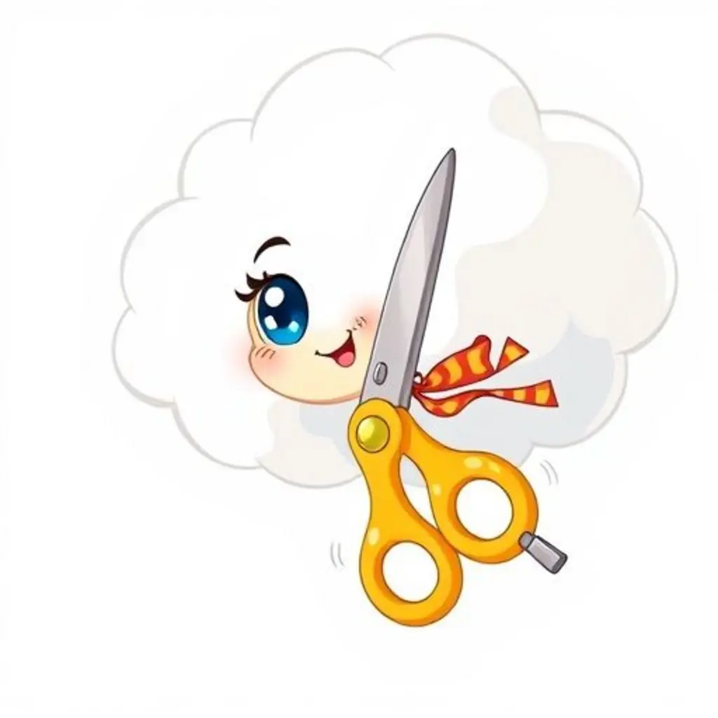 Tijeritas flotando emocionada hacia una gran nube de algodón.