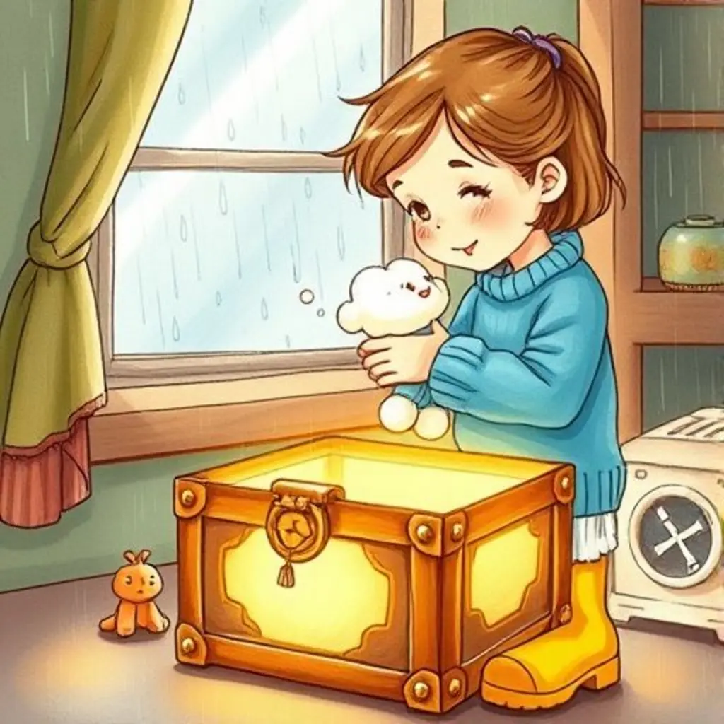 Lara y Nube descubren un cofre del tesoro de juguetes