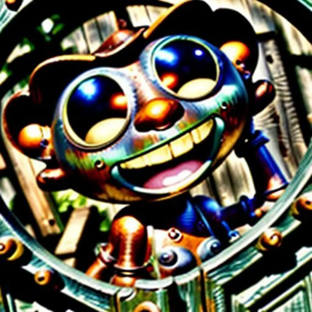 Una bisagra vieja y pensativa en la puerta de una cabaña de jardín, mientras el sol de la mañana la ilumina.