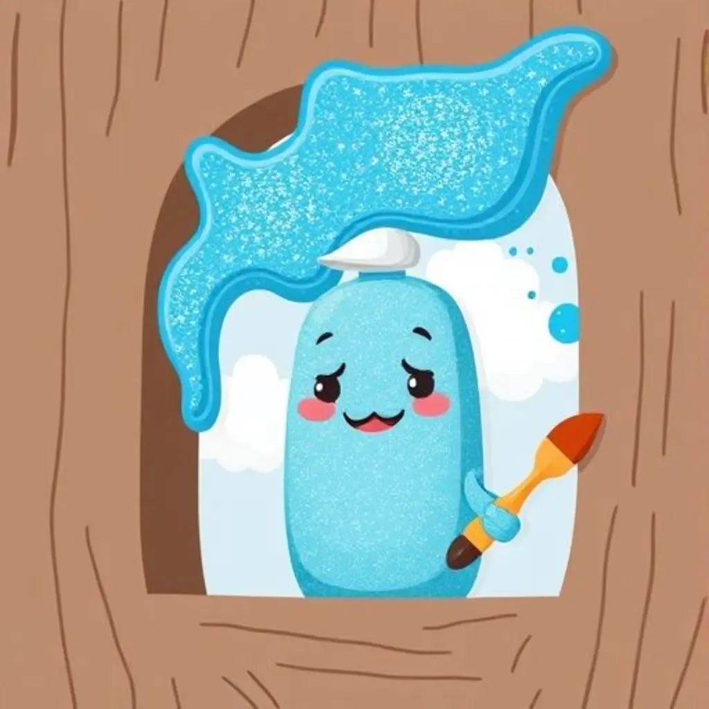 Kipu, sorprendido, ve una gran mancha de pintura azul en su ventana.