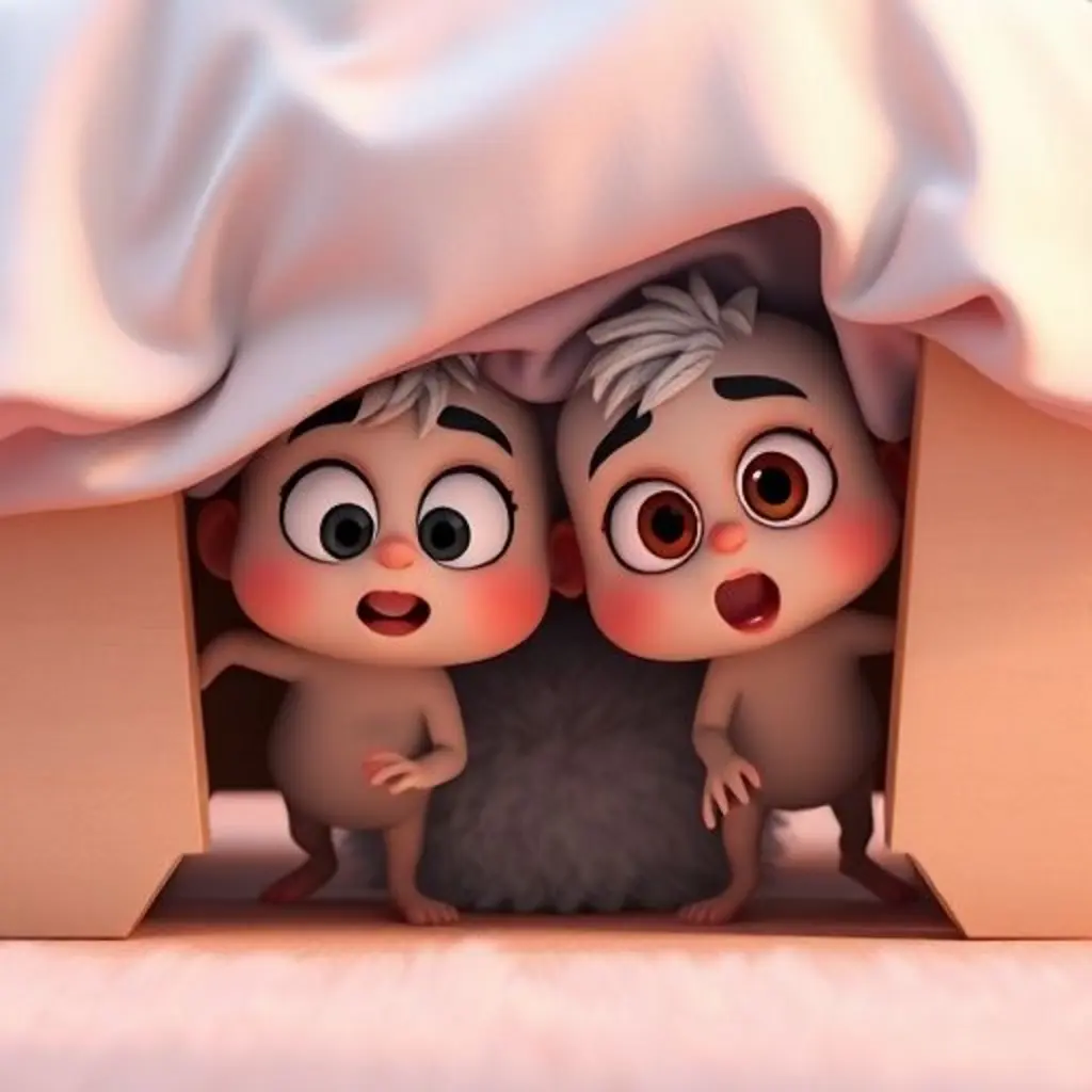 Mullidas tropiezan y descubren una forma peluda bajo la cama.