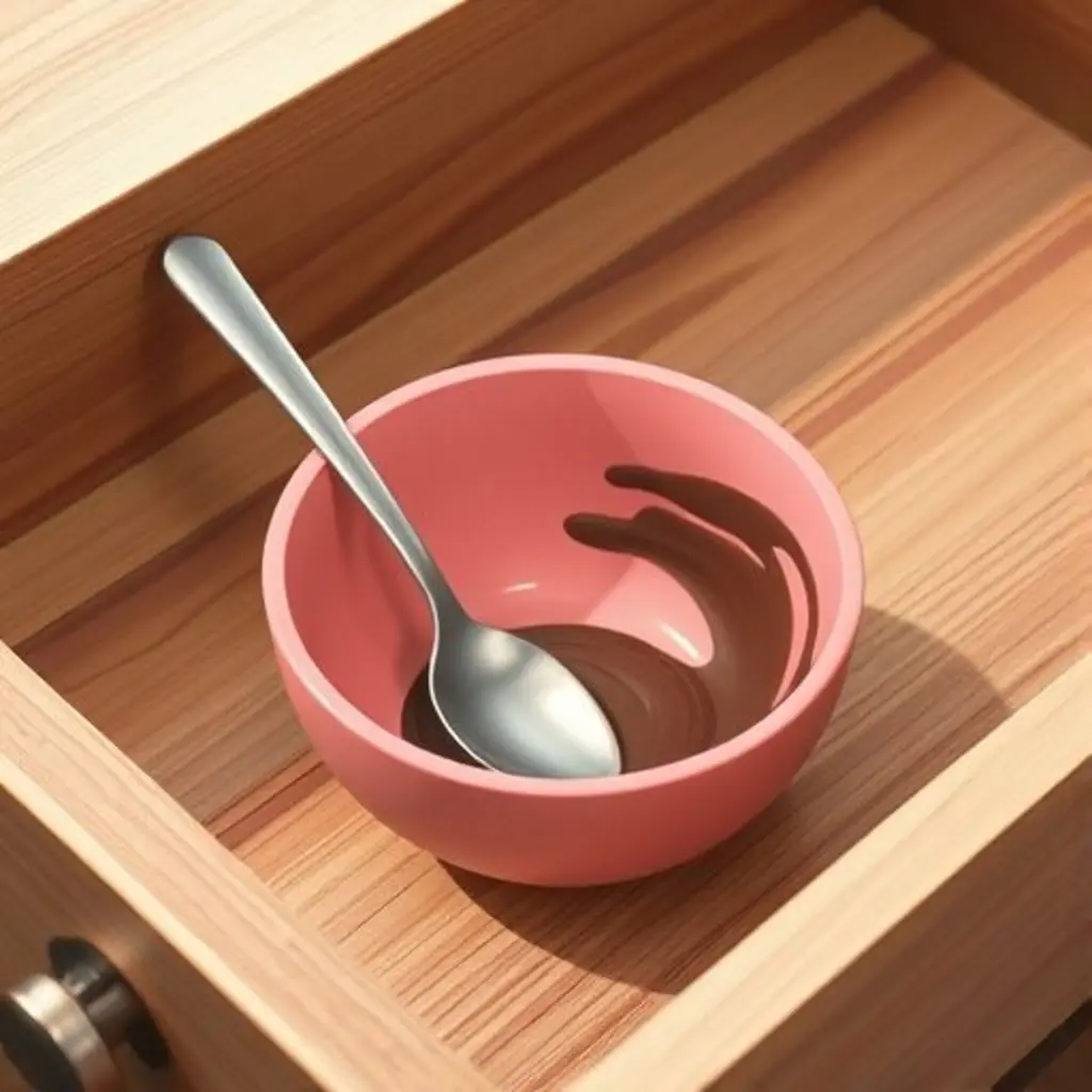 Cucharita de Plata, una cuchara de postre, golpea un cuenco y aparece un aroma a chocolate.