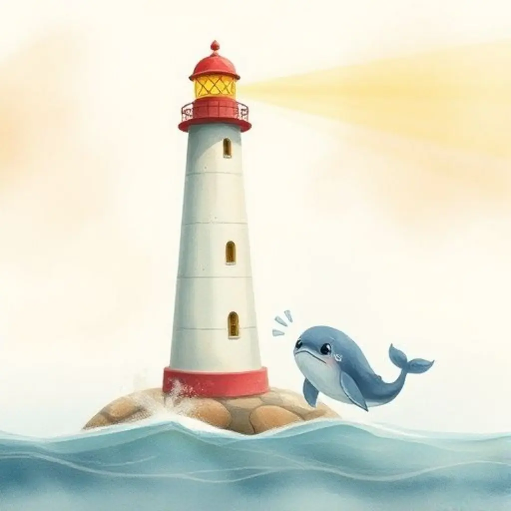 El Señor Ronquido vibra suavemente, guiando a una ballenita asustada en la niebla.