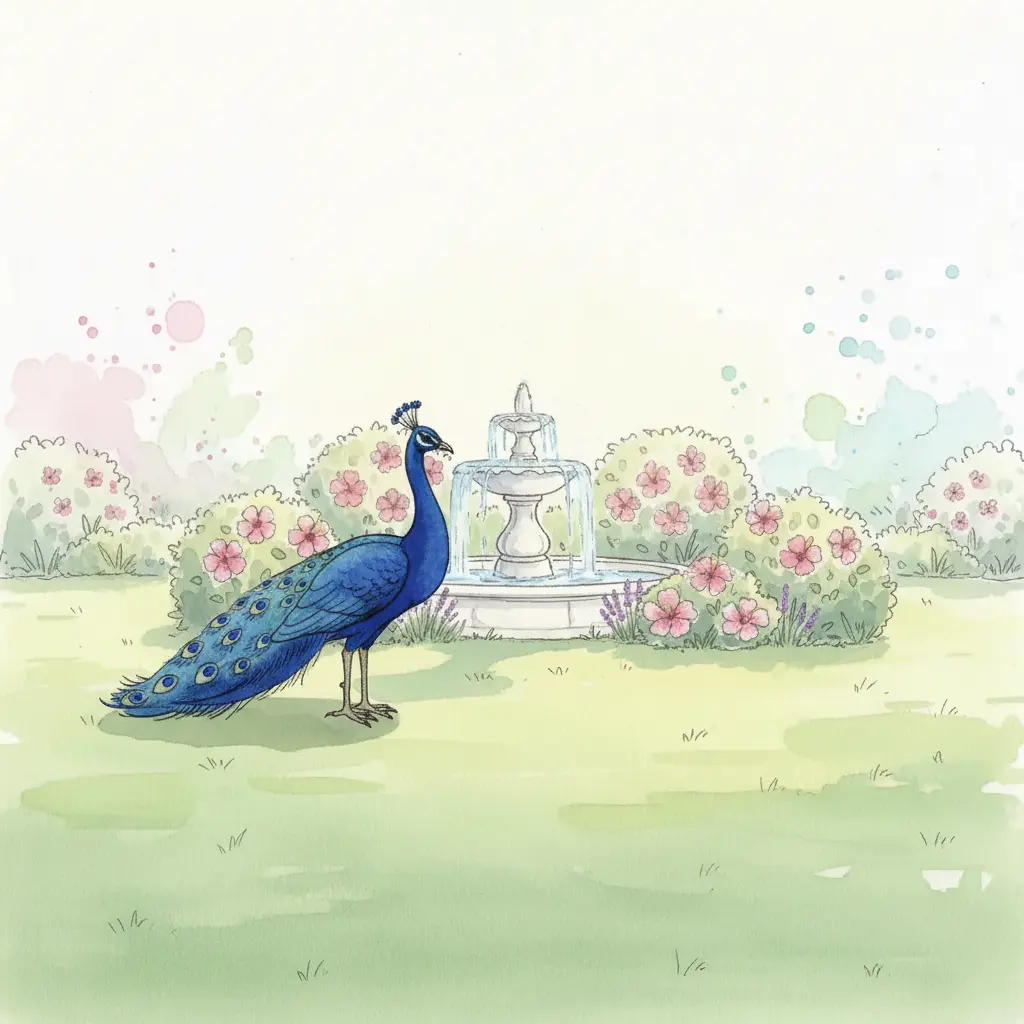 Se revela el cuello largo y el pecho de color azul brillante del ave, mientras el resto sigue oculto.