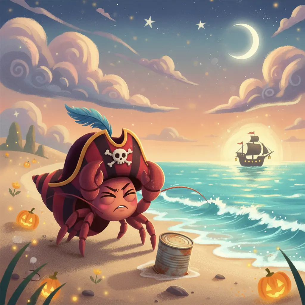 Pirata Pinza, frustrado por el ruido, ve llegar una lata oxidada.