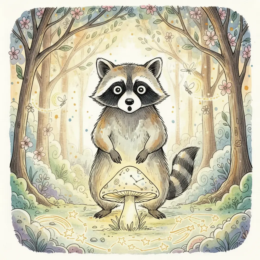 La luz de la seta revela mapas secretos de estrellas fugaces en el suelo del bosque.