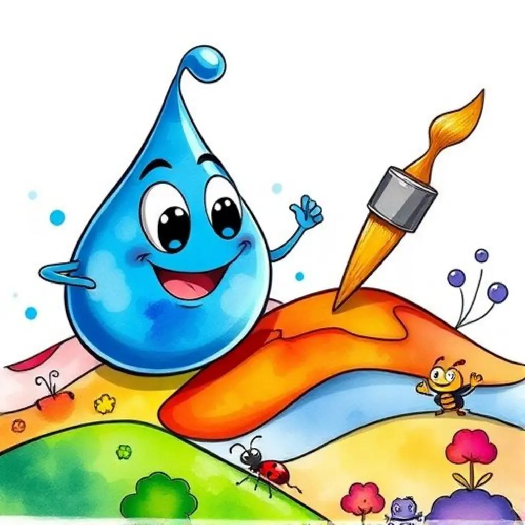 Agua Color crea un paisaje para una brocha y pequeños amigos.