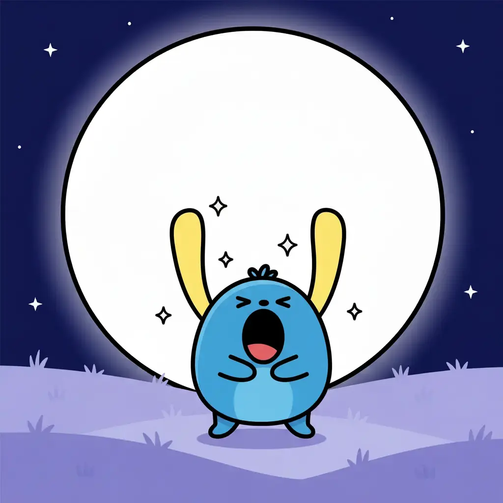 Nori bosteza con fuerza mientras cierra los ojos, rodeado de destellos plateados.