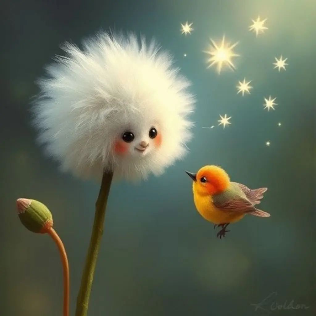 Volador gira y crea un camino de viento brillante para los pajaritos.