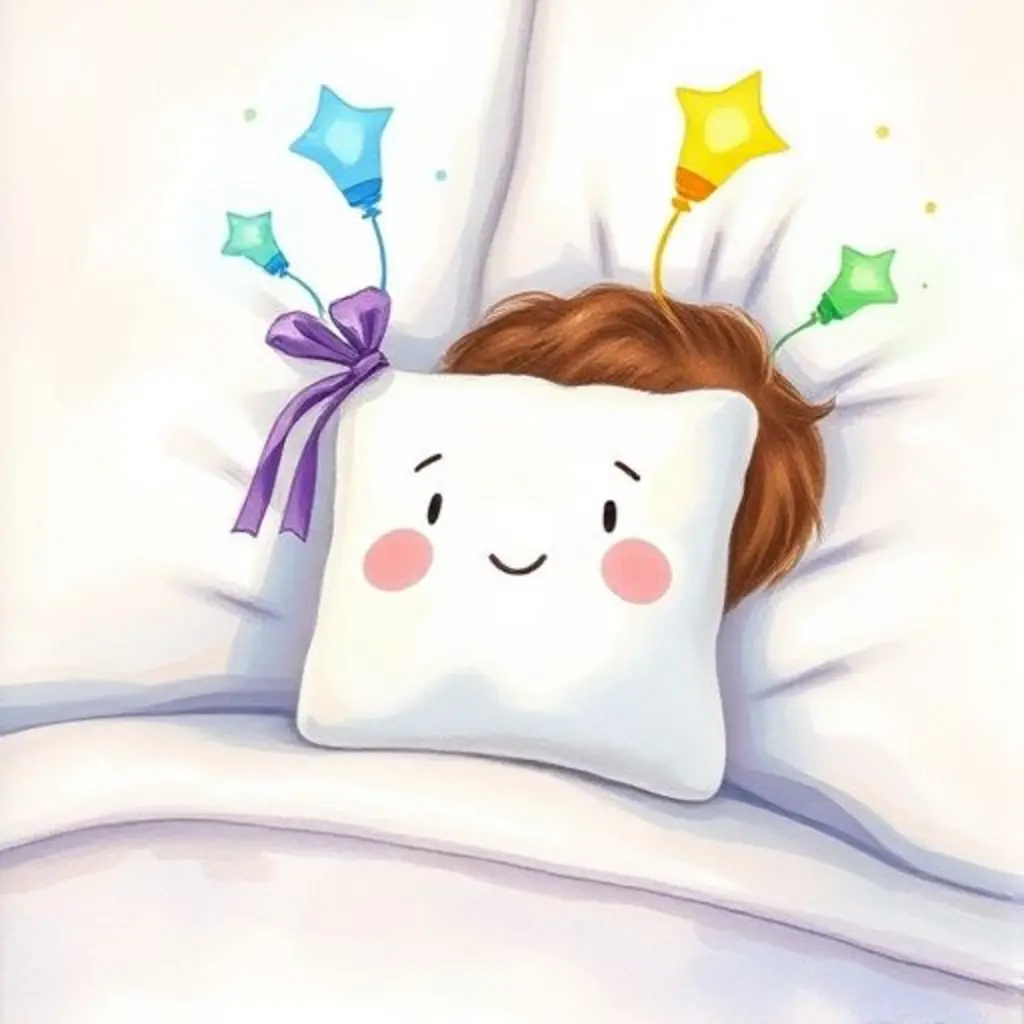 Sueñito, un saquito de lavanda, ve más luces de sueños flotando alrededor del niño que se mueve inquieto.