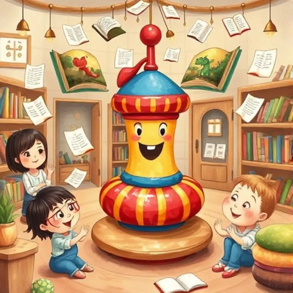 Trompo Rueda une a Lucía y Mateo con un viento de cuentos que les trae una historia.