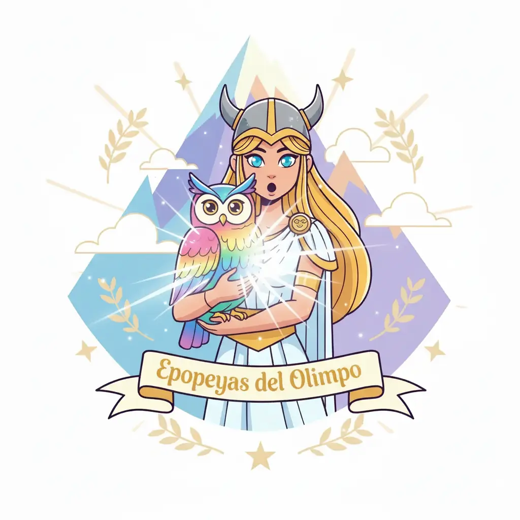 Atenea descubre que las plumas de su lechuza brillan con los colores del arcoíris.