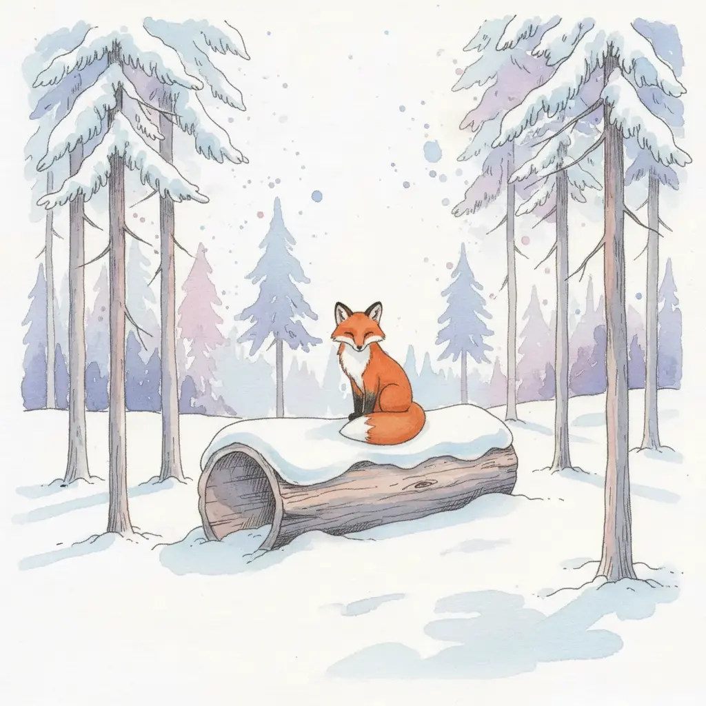 Sobre la nieve blanca se ven ahora la cola, las orejas y cuatro pequeñas patas negras como si fueran calcetines.