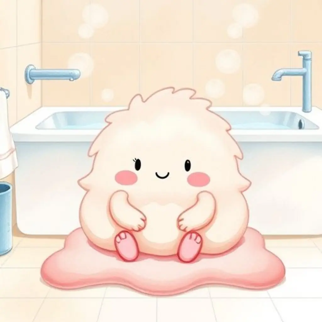 Suavecito el tapete de baño, se infla con el vapor de la ducha.