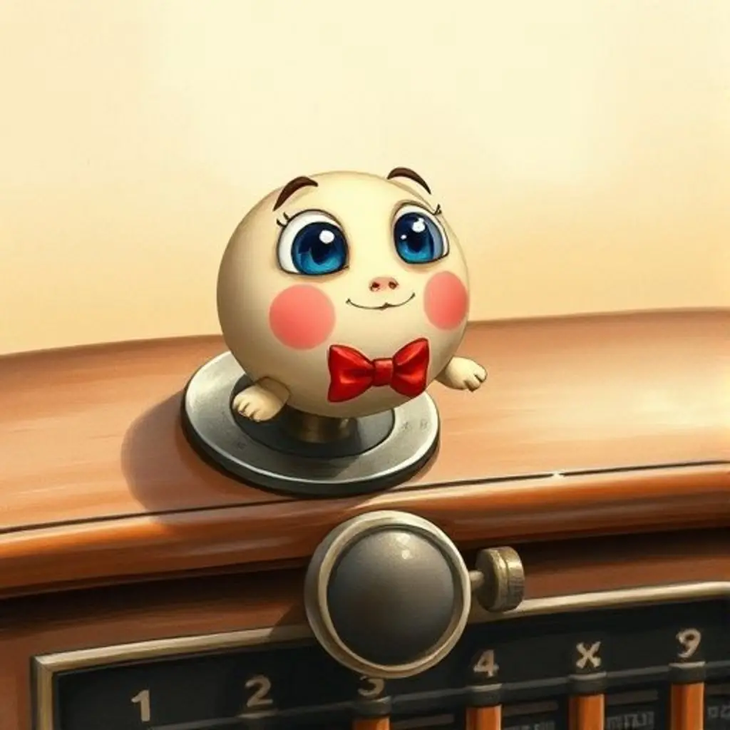 Sonido, un botón de radio curioso, en una radio antigua.