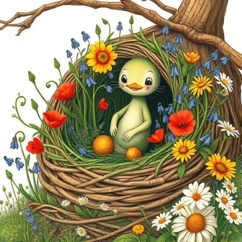 Nardo, el nido, transformado en un jardín colgante lleno de flores.