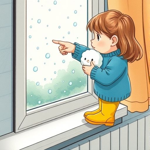 Gotas de lluvia bailando y formando ríos en el alféizar