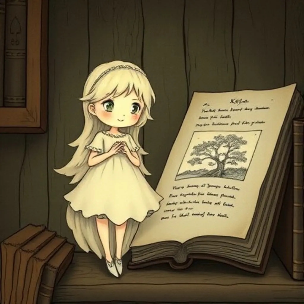 Kyla encuentra un libro viejo con un árbol triste en sus páginas.