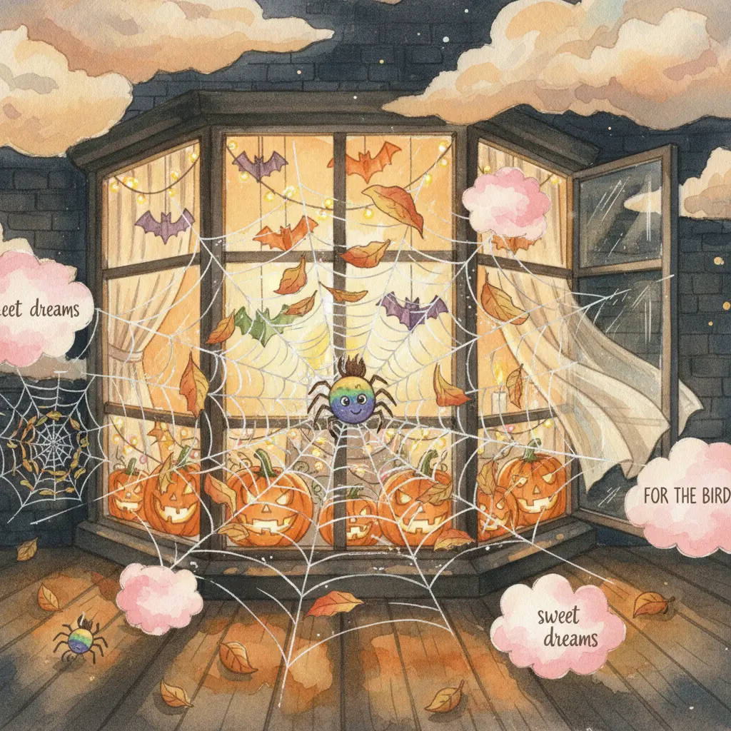 Seda, feliz, en su nueva telaraña que desvía el viento y convierte los sueños en nubes de algodón de azúcar.