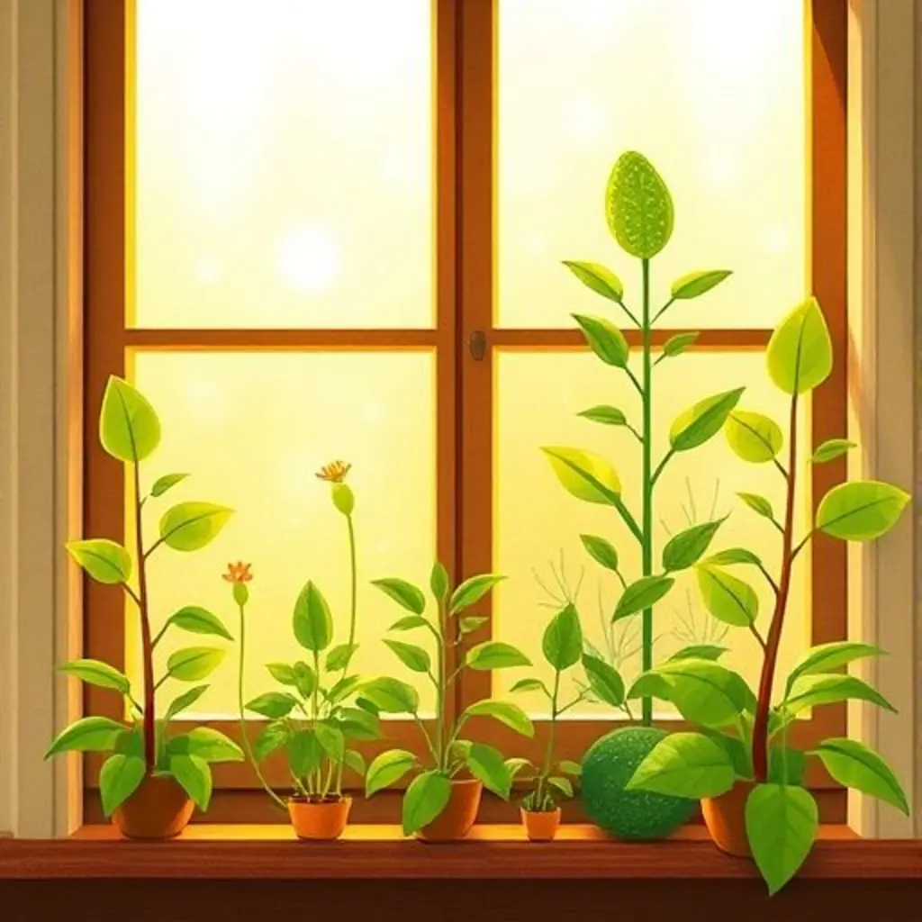 El alféizar se ha transformado en un jardín vibrante, con todas las plantas, incluida Pepita, creciendo fuertes y felices.