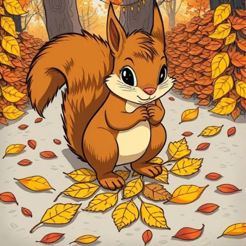 Ramo forma un cuadrado bailón para una ardilla con un monóculo.