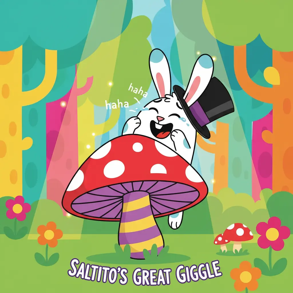 Saltito se ríe a carcajadas de su truco fallido, feliz.