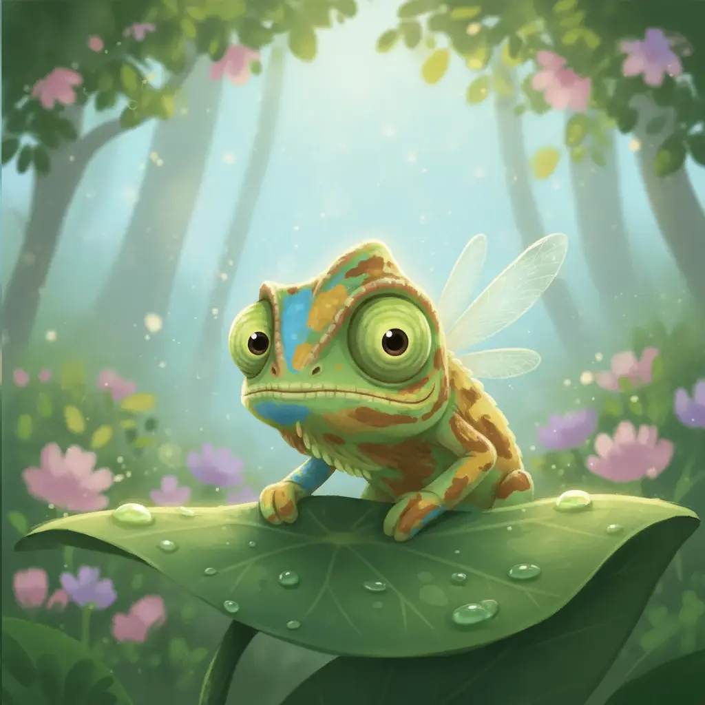 Tintín, el camaleón, con colores equivocados en un día soleado.