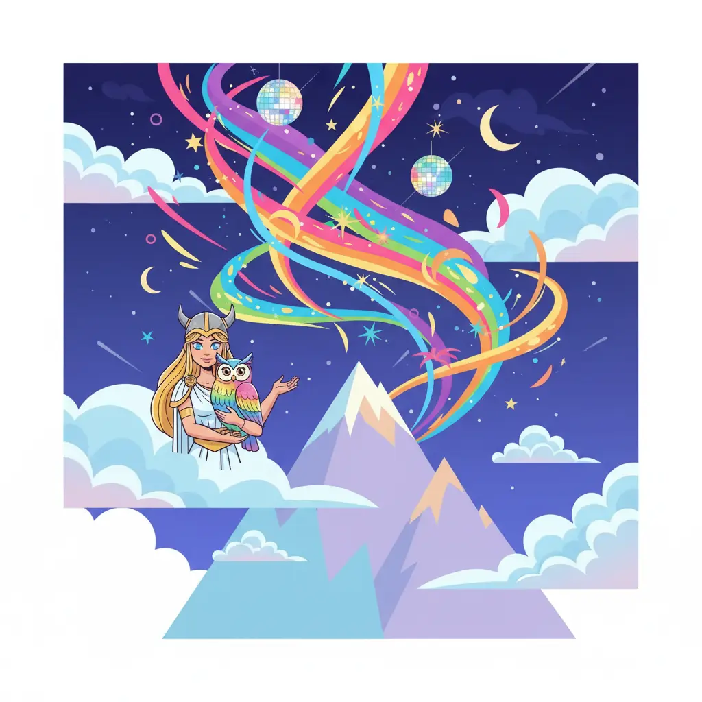 El Olimpo se llena de luces de colores que bailan con las nubes.